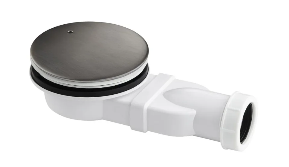 Just Taps Kono Slim Shower Waste Brushed Black product image - Image 1