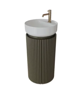 Saneux Oxford 40cm Fluted Floor Standing Basin Unit - Matte Mocha