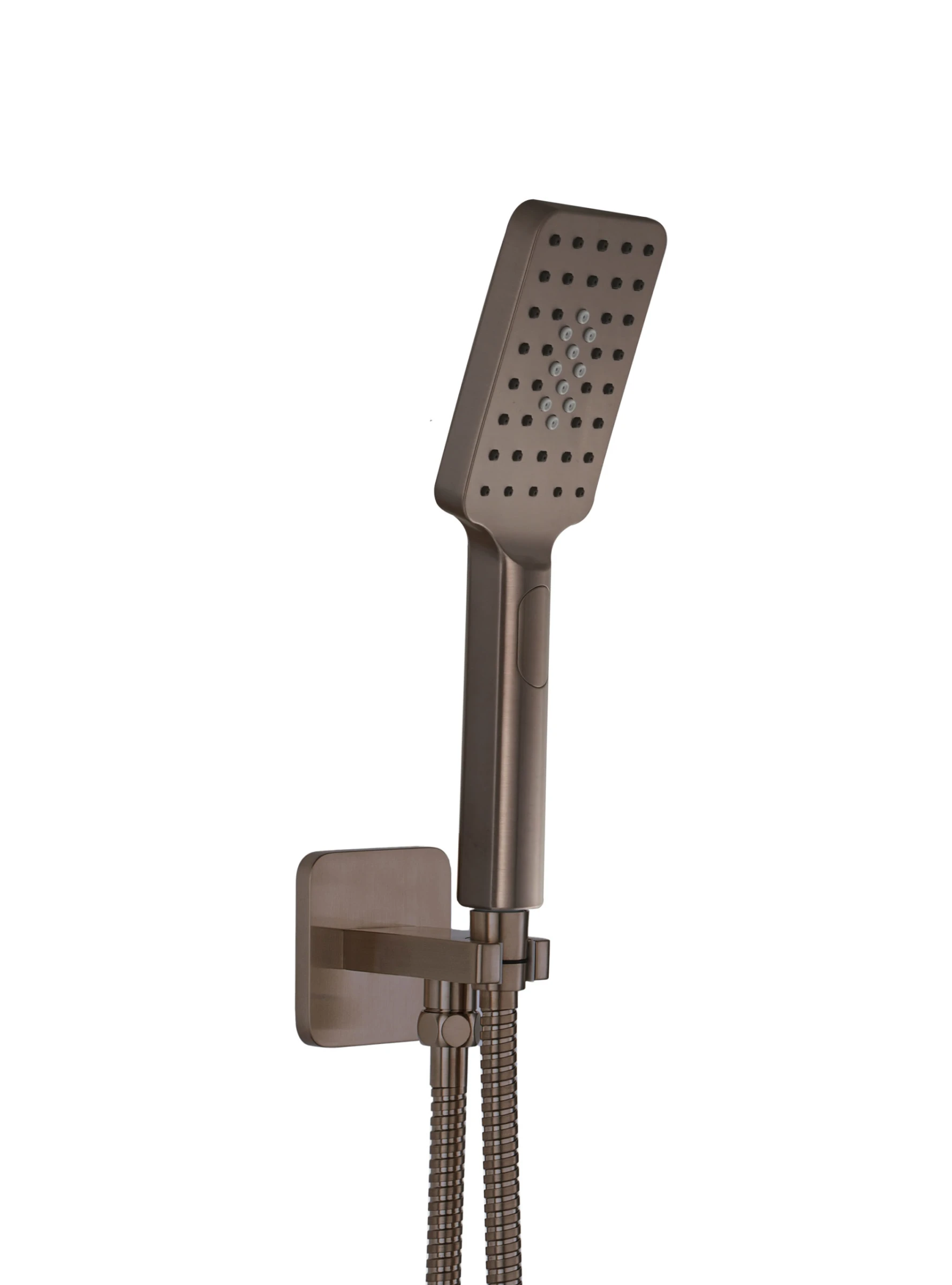 JTP HIX Square Water Outlet with Holder, Hose and Hand Shower BRZ