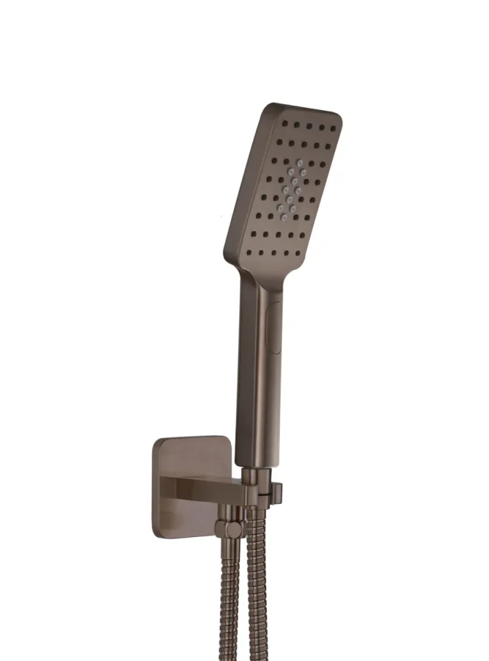 JTP HIX Square Water Outlet with Holder, Hose and Hand Shower BRZ product image - Image 1