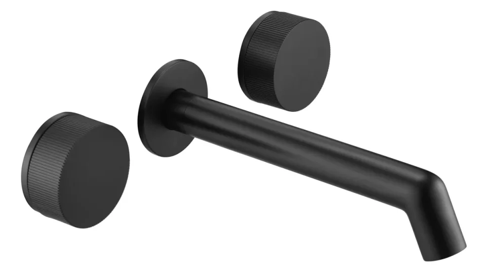 Just Taps Evo Wall Mounted Basin Mixer Matt Black product image - Image 1