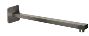 Just Taps Hix Square Shower Arm Brushed Black 380mm