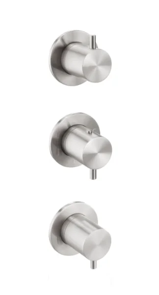 Just Taps Inox Modular 3 Handle 2 Outlet Thermostatic Shower Valve