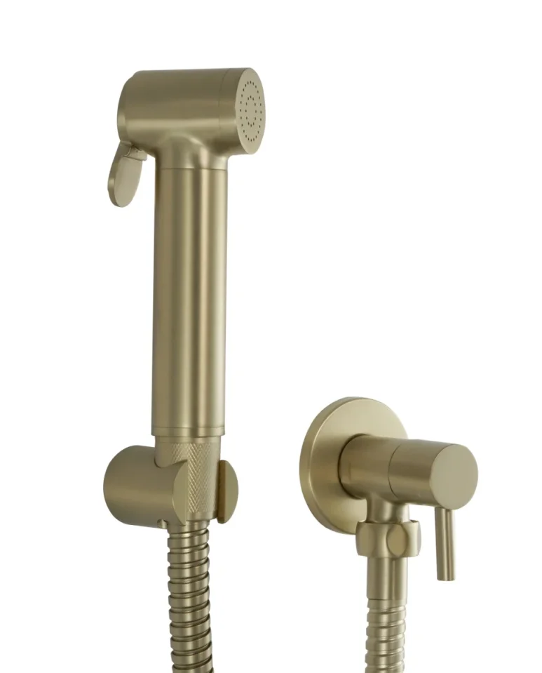 Just Taps Douche set with angle valve Brushed Brass product image - Image 1