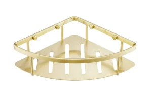 Just Taps Kono Corner Basket Brushed Brass