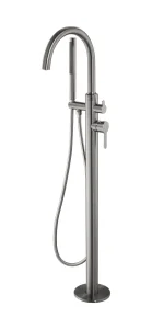 Just Taps Kono Floor Standing Bath Shower Mixer With Kit Brushed Black