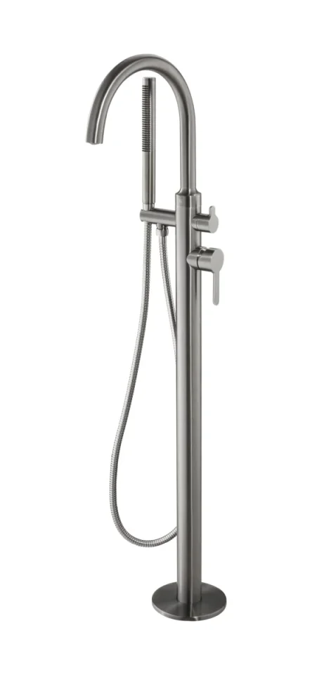 Just Taps Kono Floor Standing Bath Shower Mixer With Kit Brushed Black product image - Image 1