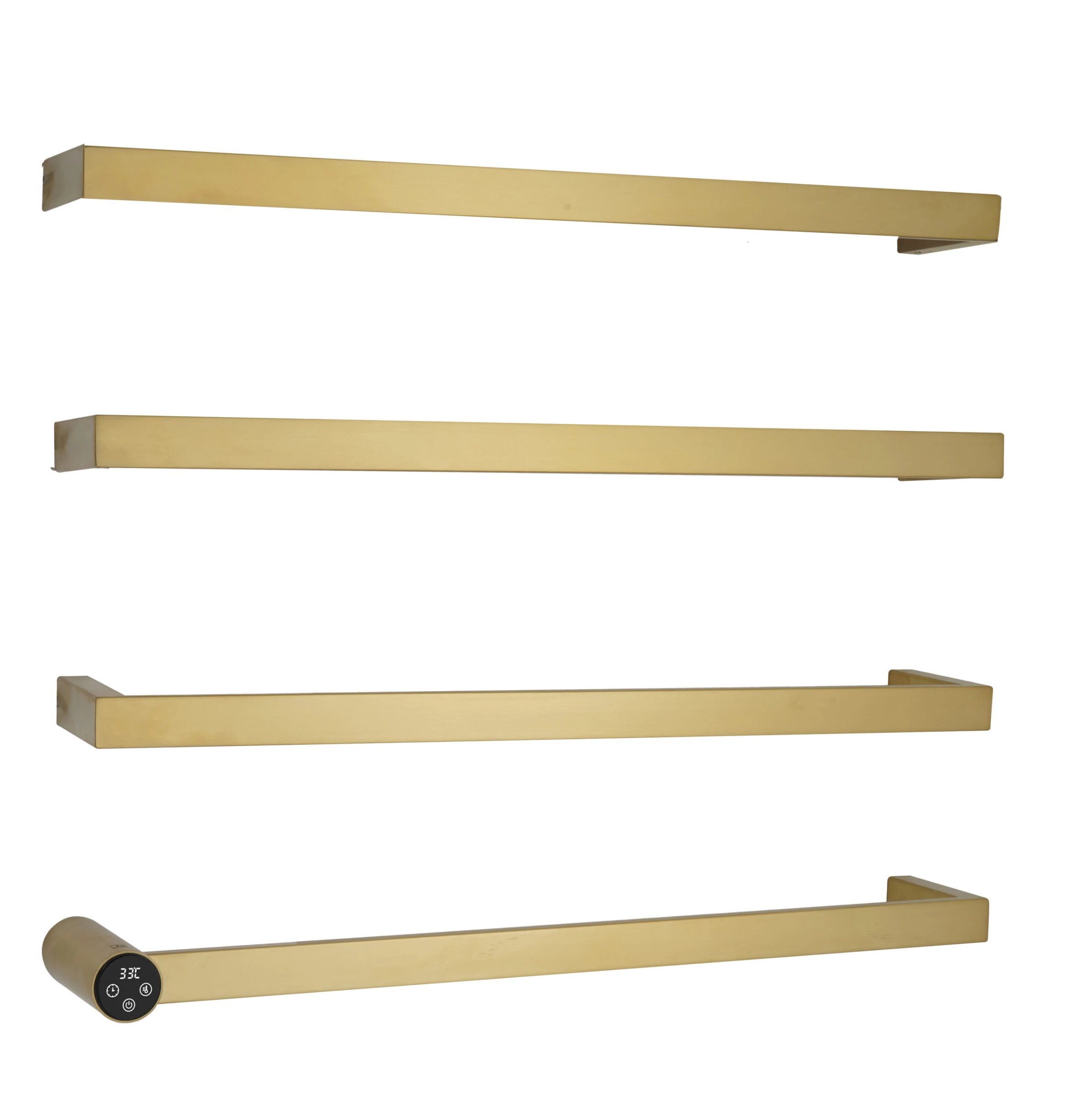 Just Taps Zyon Electric Towel Radiator 600 Brushed Brass