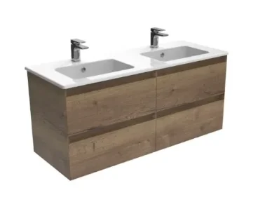 Saneux Uni 120cm 4 Drawer Wall Mounted Unit - English Oak product image - Image 1