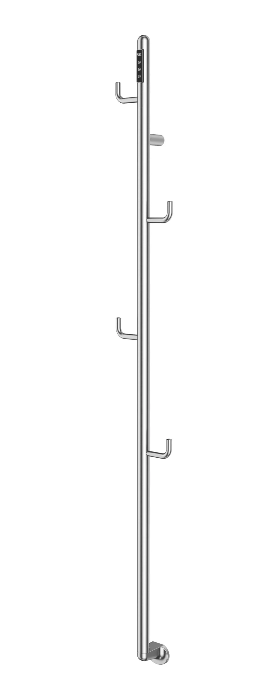 Just Taps Flo Electric Towel Rail With Hooks 1661 Stainless Steel