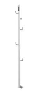 Just Taps Flo Electric Towel Rail With Hooks 1661 Stainless Steel