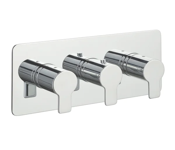 Just Taps Amore Thermostatic Concealed Shower Valve 2 Outlets Horizota Chrome