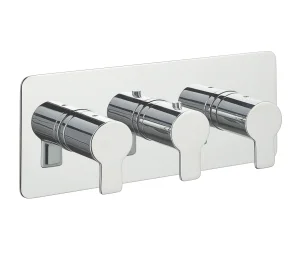 Just Taps Amore Thermostatic Concealed Shower Valve 2 Outlets Horizota Chrome