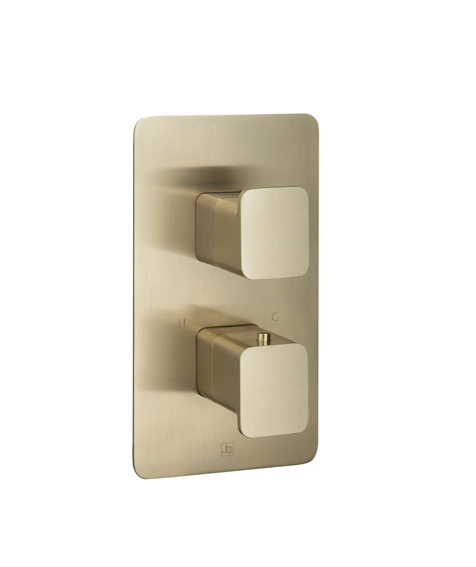 Just Taps Hix Thermostatic Shower Valve Single Option Brushed Brass