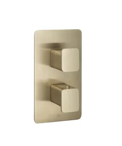 Just Taps Hix Thermostatic Shower Valve Single Option Brushed Brass