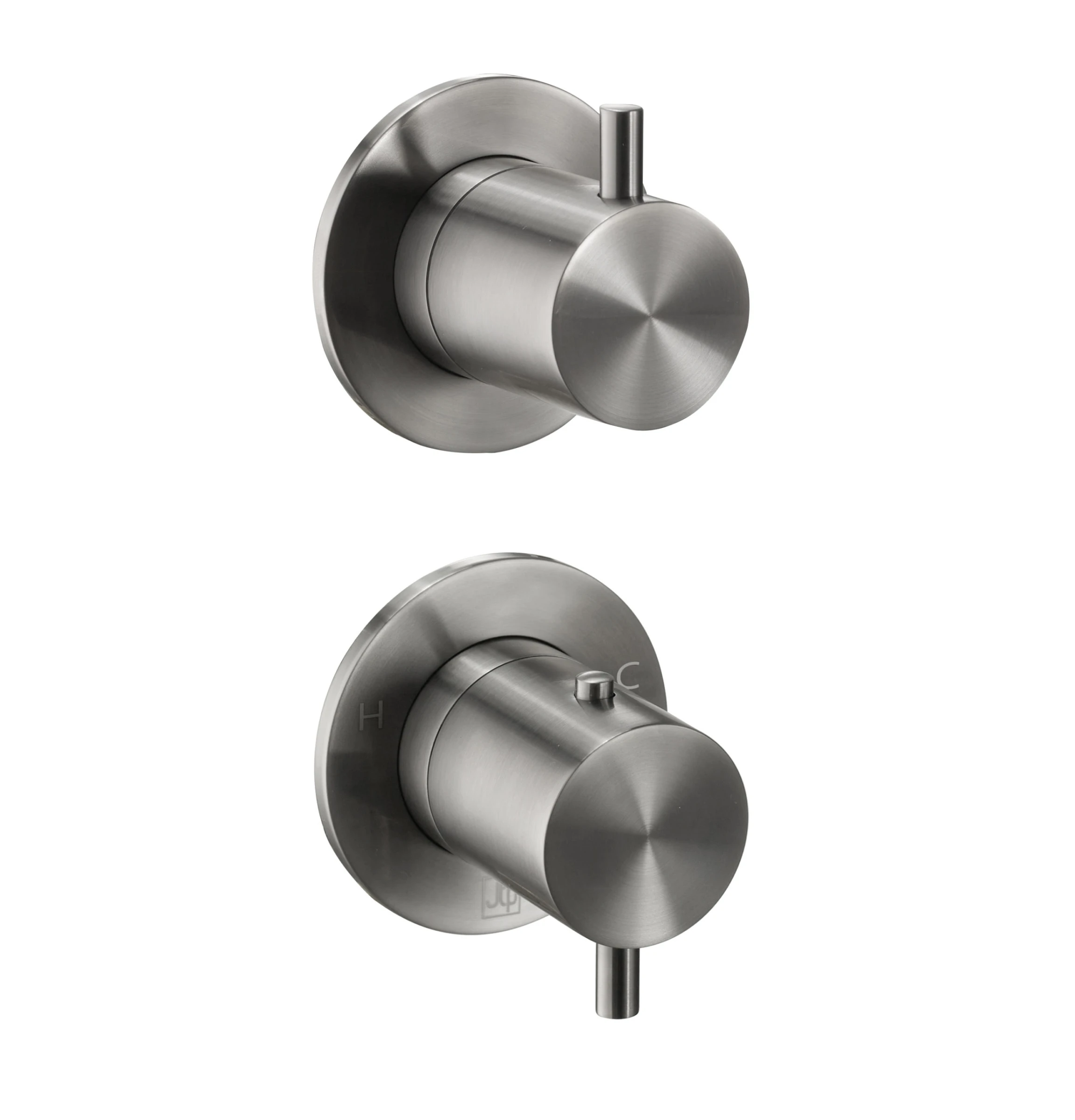 Just Taps Vos Modular 2 Handle 2 Outlet Thermostatic Valve Brushed Black