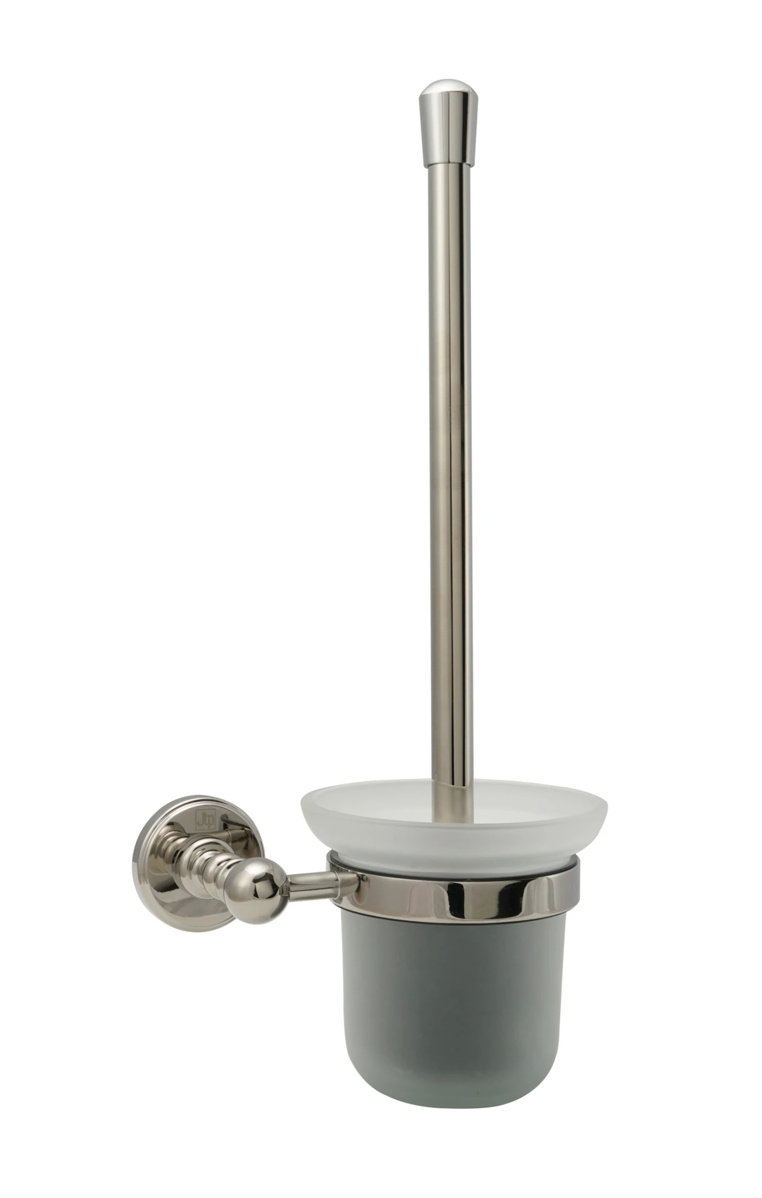 Just Taps Grosvenor Toilet Brush Holder Frosted Glass Nickle