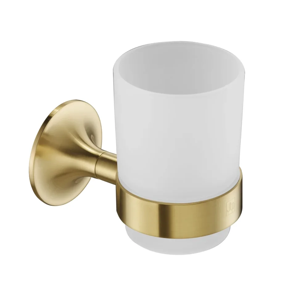 Just Taps Kono Tumbler Holder Brushed Brass product image - Image 1