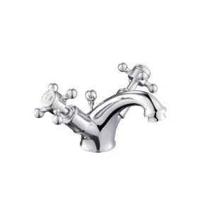 Just Taps Grosvenor Cross Basin Mixer With Puw Chrome