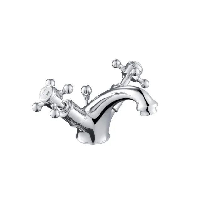 Just Taps Grosvenor Cross Basin Mixer With Puw Chrome product image - Image 1
