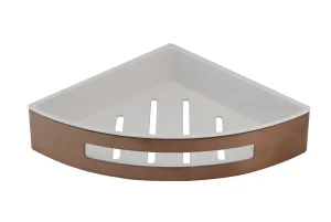Just Taps Kono Corner Basket With Shelf Brushed Bronze