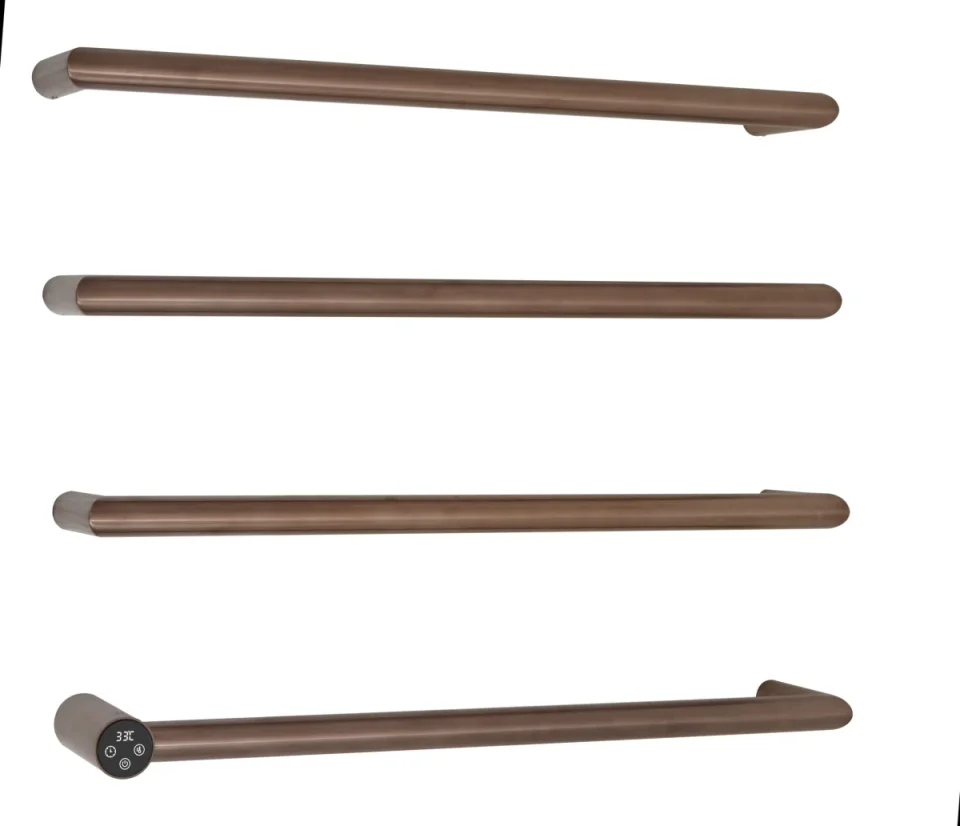 Just Taps Obi Electric Towel Radiator 600 Brushed Bronze product image - Image 1