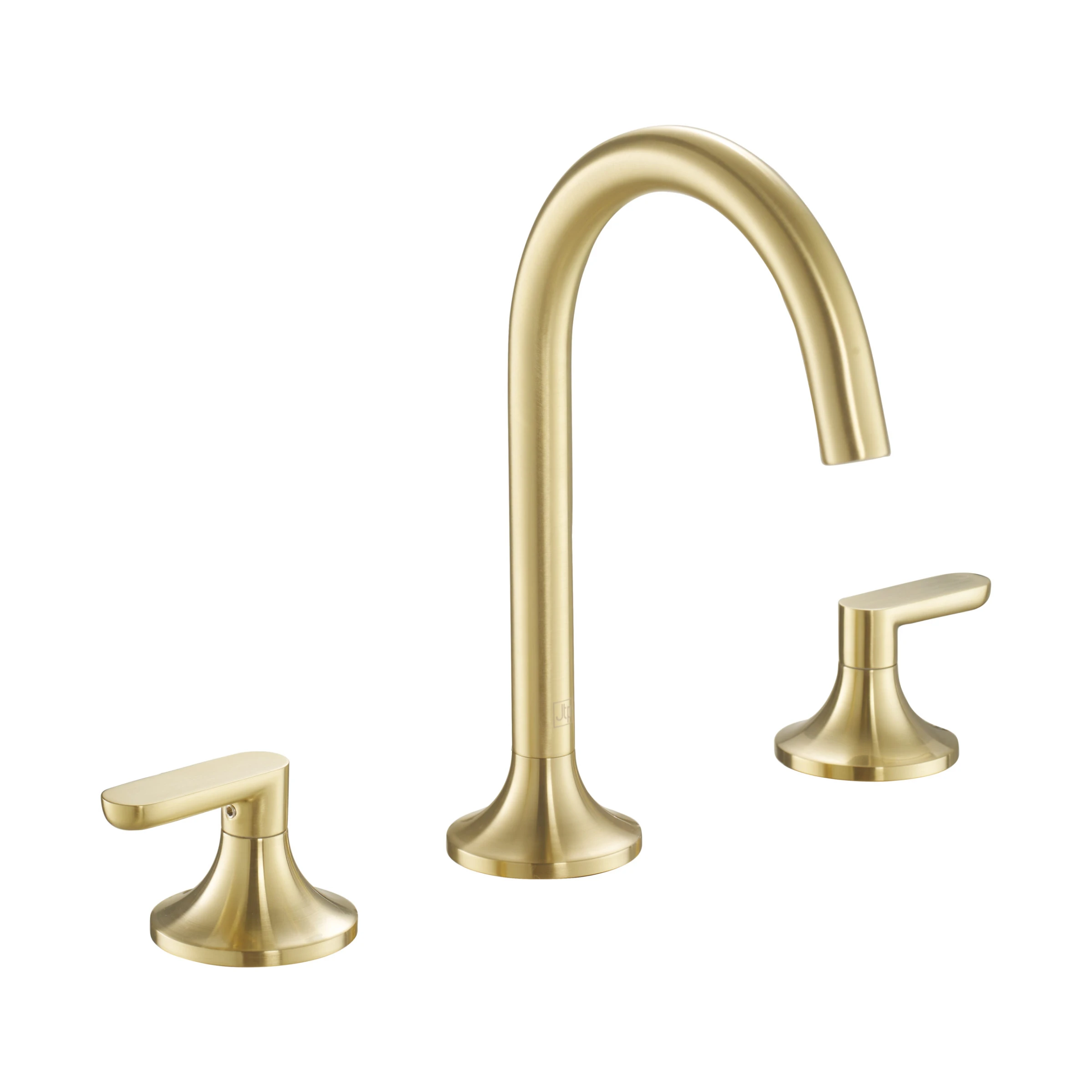 Just Taps Kono 3 Hole Deck Mounted Basin Mixer (both Handles Included) Brushed Brass