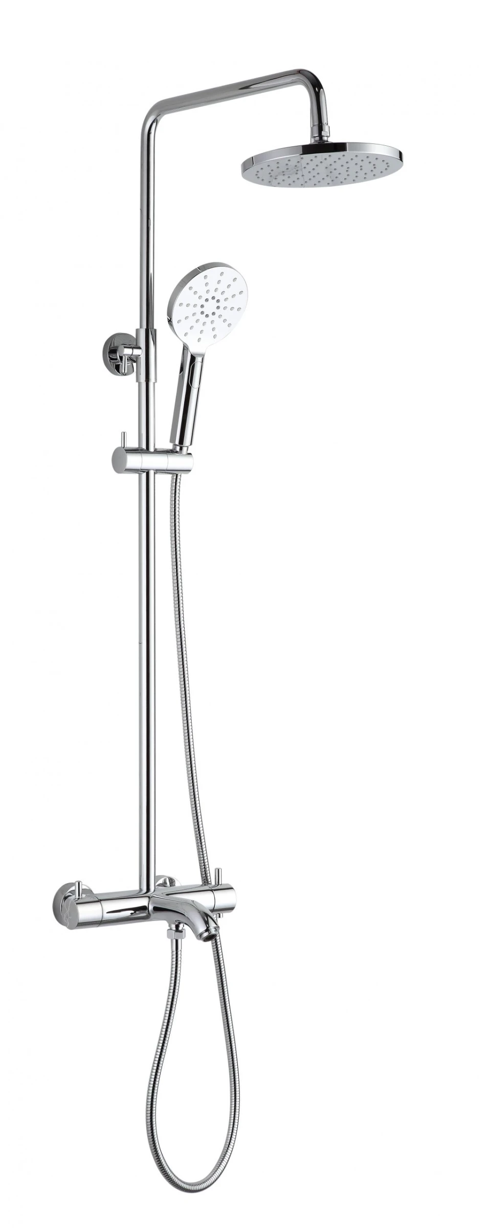 Just Taps Florence Thermostatic Shower Pole Adjustable With Overhead Showe Chrome