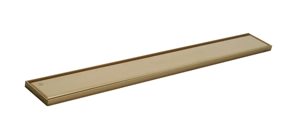Just Taps Kono Elite Regular Linear Drain Including Membrane 600mm Brushed Brass product image - Image 1