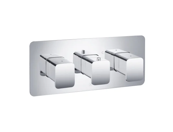Just Taps Hix Thermo Conc Valve 3 Handle 2 Option Horizontal Chrome