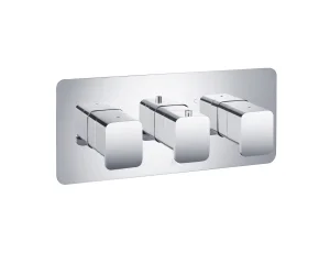 Just Taps Hix Thermo Conc Valve 3 Handle 2 Option Horizontal Chrome