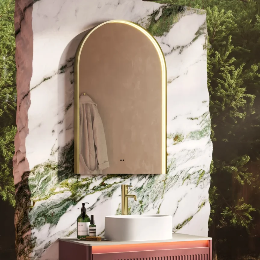 Hib Nova 60 Brushed Brass Mirror H90 X W60 X D5cm product image - Image 1