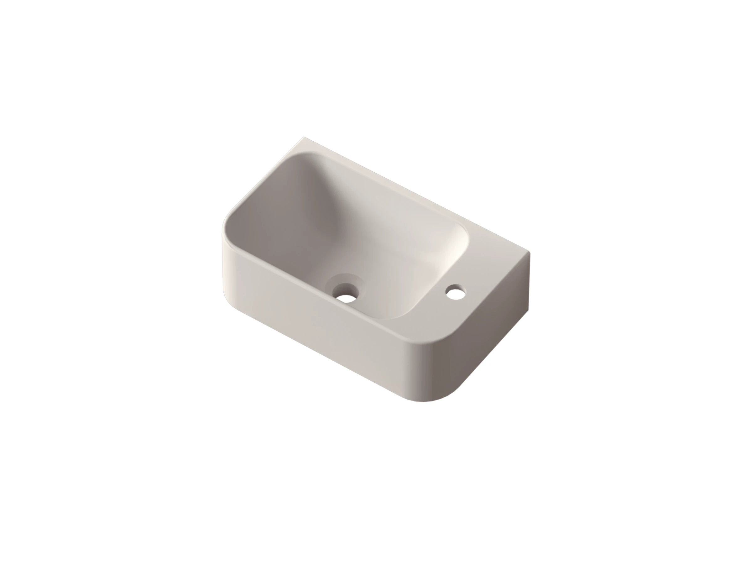Faeber Lunar Cloakroom Basin 450mm Matt White - 1th - Right