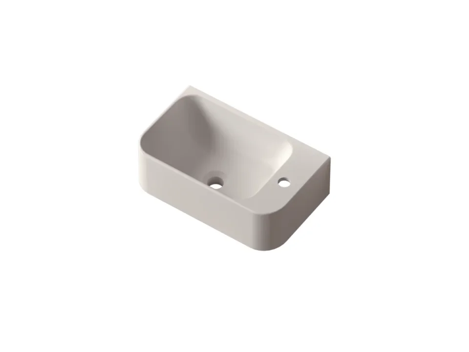Faeber Lunar Cloakroom Basin 450mm Matt White - 1th - Right product image - Image 1