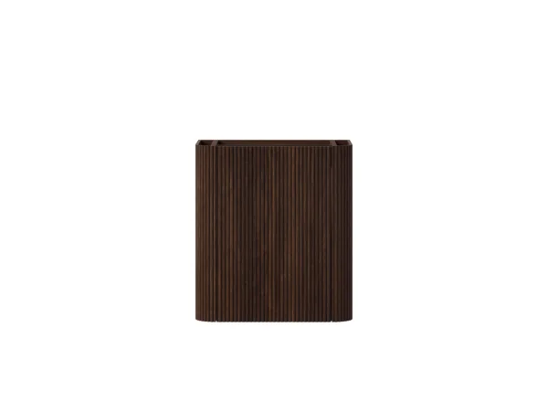 Faeber Lunar Cloakroom Curved Fluted Vanity Unit 450mm - Walnut - Left