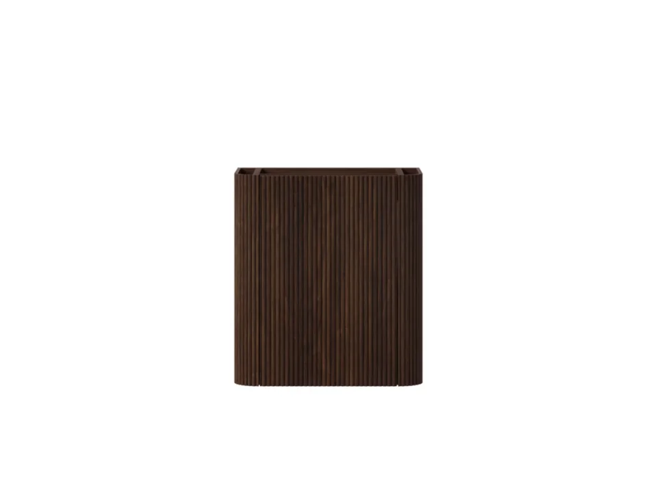 Faeber Lunar Cloakroom Curved Fluted Vanity Unit 450mm - Walnut - Left product image - Image 1