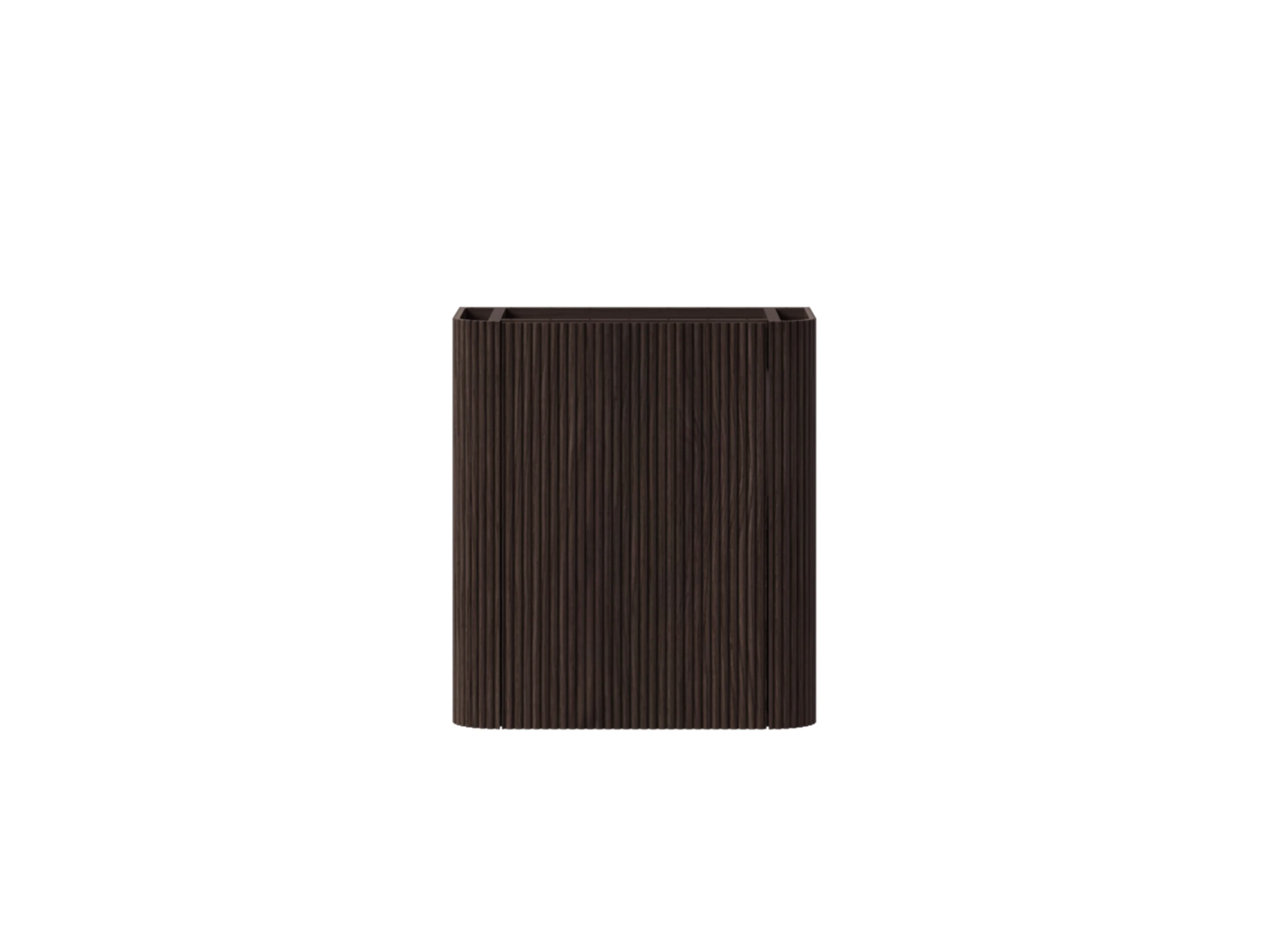 Faeber Lunar Cloakroom Curved Fluted Vanity Unit 450mm - Black Walnut - Right