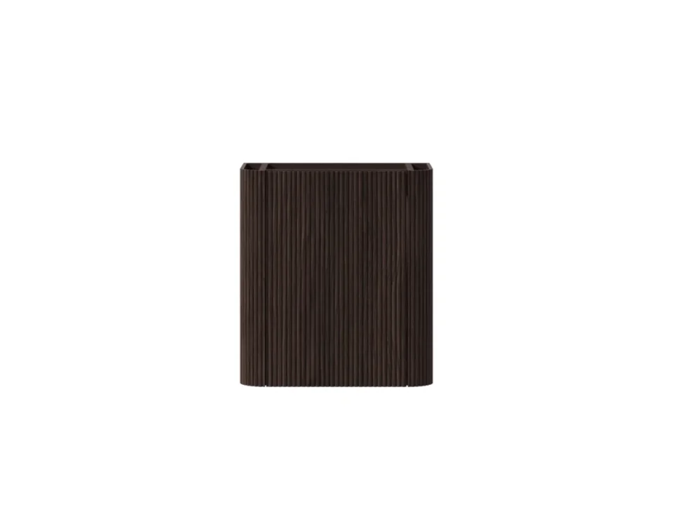 Faeber Lunar Cloakroom Curved Fluted Vanity Unit 450mm - Black Walnut - Right product image - Image 1