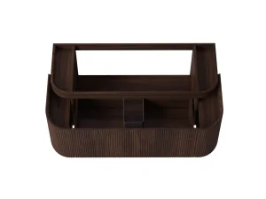 Faeber Lunar 3 Drawer Curved Fluted Vanity Unit 1200mm - Walnut