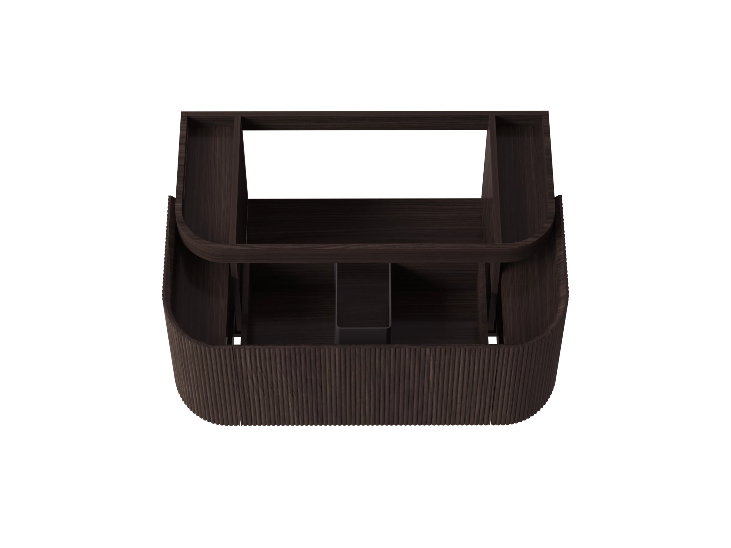 Faeber Lunar 3 Drawer Curved Fluted Vanity Unit 1000mm - Black Walnut