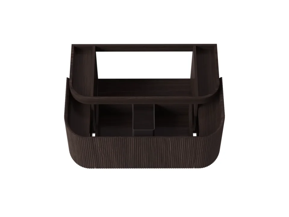 Faeber Lunar 3 Drawer Curved Fluted Vanity Unit 1000mm - Black Walnut product image - Image 1