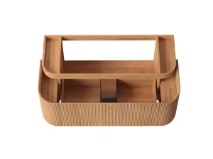 Faeber Lunar 3 Drawer Curved Fluted Vanity Unit 1200mm - Oak