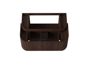 Faeber Lunar 3 Drawer Curved Fluted Vanity Unit 1000mm - Walnut