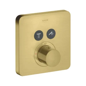 Axor Showersolutions Thermostatic Mixer Softsquare For Concealed Installation For 2 Outlets Brushed Brass