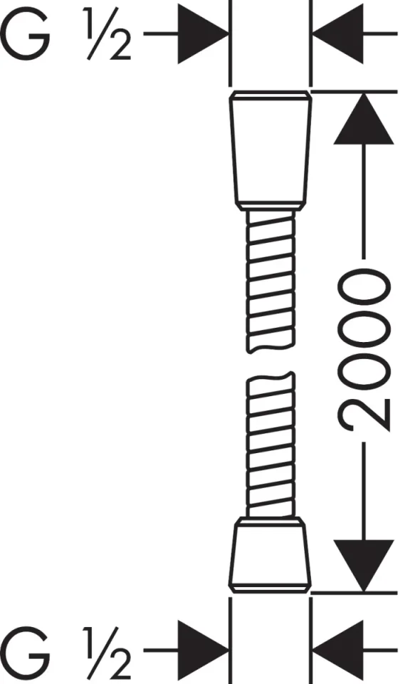 Hansgrohe Sensoflex Shower Hose 2000mmchrome detail view - Image 3