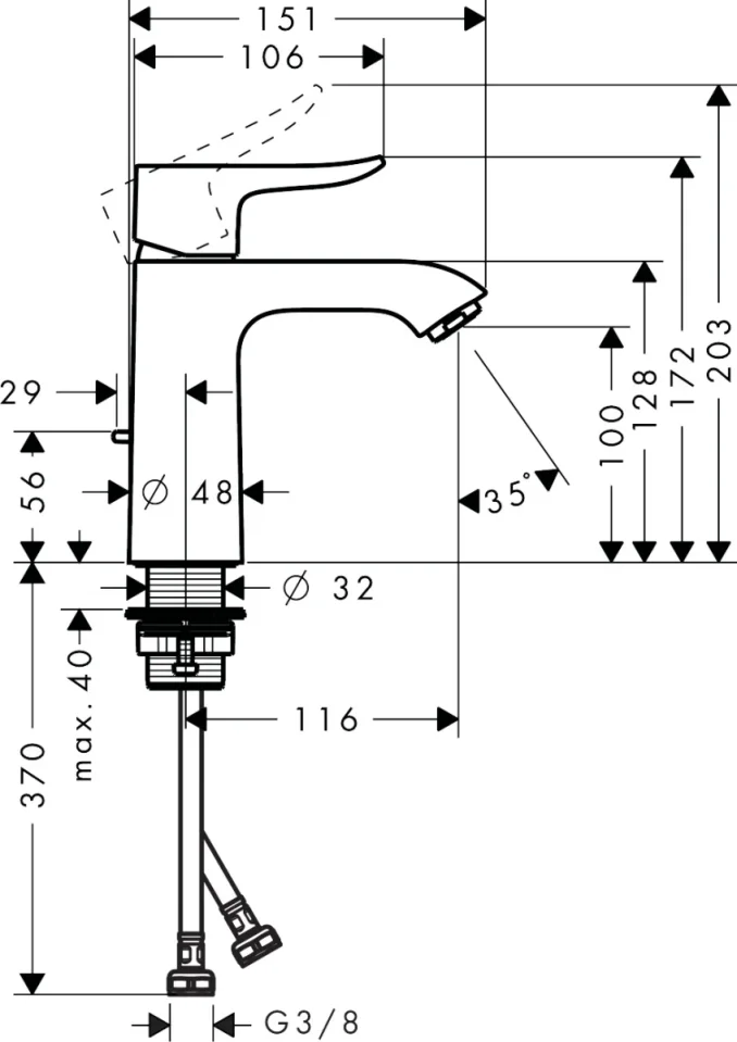 Hansgrohe Metris Basin Mixer 110 Coolstart Chrome detail view - Image 3
