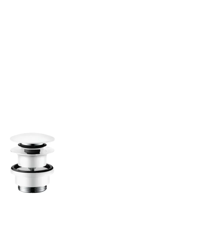 Hansgrohe Basin Waste Push Open Brass Mw Matt White product image - Image 1