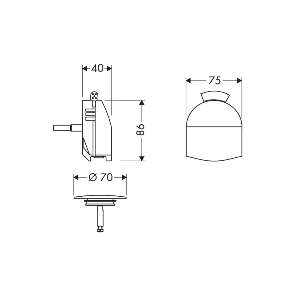 Hansgrohe Xx Exafill Finish Set Chrome Chrome detail view - Image 2
