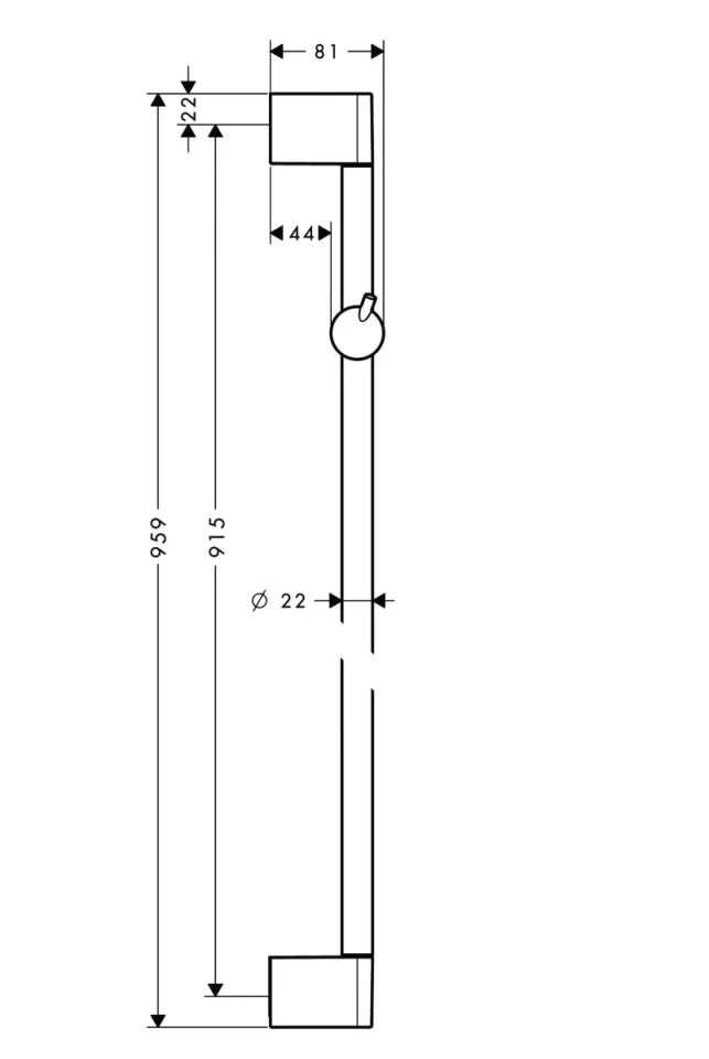 Hansgrohe Xx Unica'crometta 900mm W/o Hose Chrome detail view - Image 3