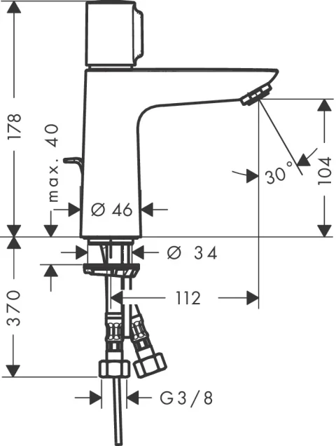 Hansgrohe Talis Select E 110 Basin Mixer Chrome Chrome detail view - Image 2